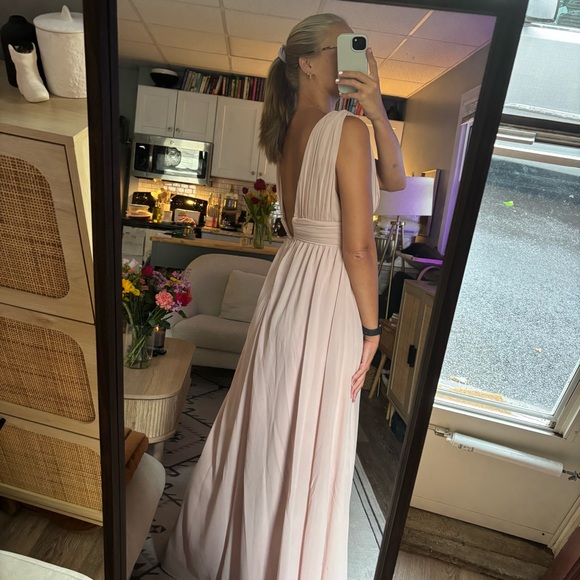 Lulu's | Size S | Blush Pink Maxi Dress with Slit - Picture 5 of 9